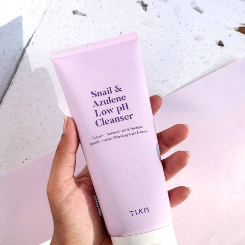 Gel de curatare pentru ten sensibil cu mucina de melc si azulena Snail & Azulene Low pH Cleanser, Tia'm, 200 ml