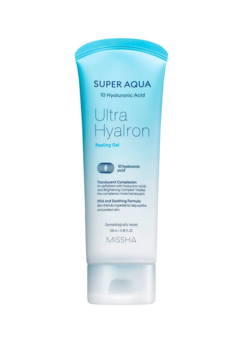 Gel exfoliant calmant complex, Super Aqua cu acid Hialuronic, Missha, 100 ml