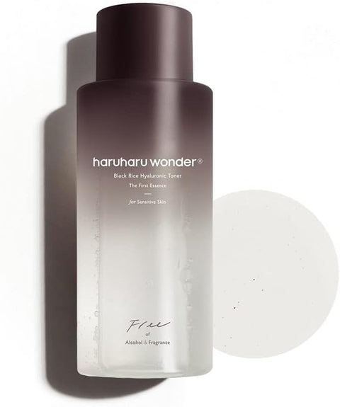 Toner fara alcool sau parfum cu extract de Orez Negru si Acid Hialuronic, Haruharu, 300 ml