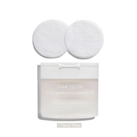 Dischete pentru curatarea si hidratarea tenului, cu complex de Ceramice, Hyaluronic si Centella Asiatica, DearSister, 70 buc