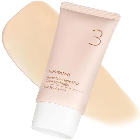 Baza de machiaj SPF50+ No.3 Porcelain Base-Skip Tone Up Beige, Numbuzin, 50 ml