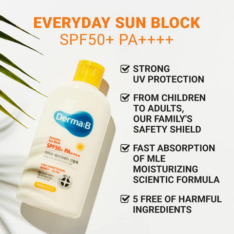 Crema Everyday Sun Block SPF50+ PA++++, Derma: B, 200 ml
