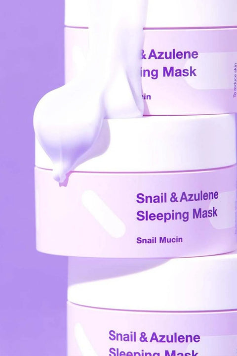 Masca de noapte pentru ten sensibil cu mucina de melc si azulena Snail & Azulene, TIA'M, 80 ml