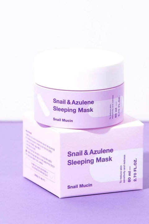 Masca de noapte pentru ten sensibil cu mucina de melc si azulena Snail & Azulene, TIA'M, 80 ml