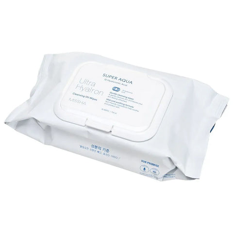 Servetele pentru curatarea fetei cu ulei, Missha Super Aqua Ultra Hyalon, 30 buc