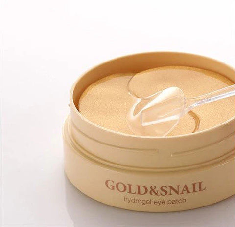 Plasturi pentru ochi cu aur si extract mucus de melc, Petitfee, Gold & Snail, 60 buc