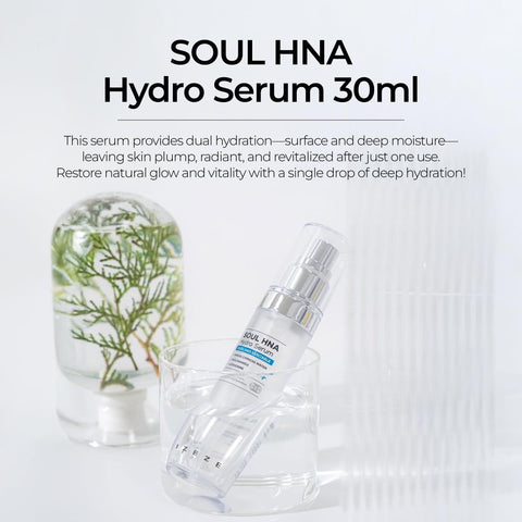 Ser regenerant si hidratant cu 8 straturi de Acid Hialuronic si Apa de Chiparos, Soul HNA Hydro, IZEZE, 30 ml