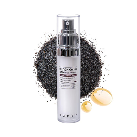 Ser revitalizant pentru ingrijirea pielii cu ulei de Chimen Negru, Niacinamide si Centella Asiatica, Black Cumin NPB, IZEZE, 30 ml