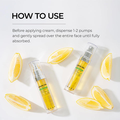 Ser revitalizant pentru ingrijirea pielii cu Vitamina C si extract de Lamaie, Niacinamide si Alpha-Bisabolol, Lemon CNA, IZEZE, 30 ml