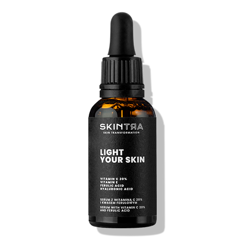 Serum cu Vitamina C 20%, Acid Ferulic, Vitamina E si Hyaluronic Acid, SkinTra, 30 ml