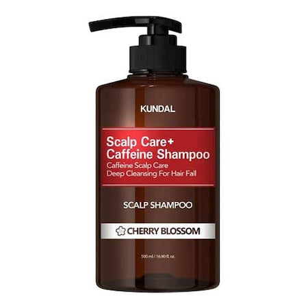 Sampon de par cu cafeina, Cherry Blossom, KUNDAL, 500ml