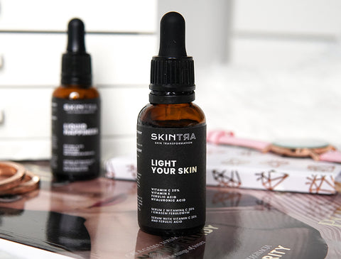 Serum cu Vitamina C 20%, Acid Ferulic, Vitamina E si Hyaluronic Acid, SkinTra, 30 ml