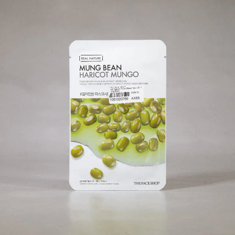 Masca pentru diminuarea porilor Real Nature MUNG BEAN Face Mask, THE FACE SHOP, 30 g