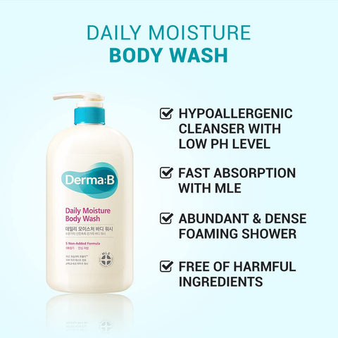 Gel de dus Daily Moisture Body Wash, Derma: B, 1000 ml