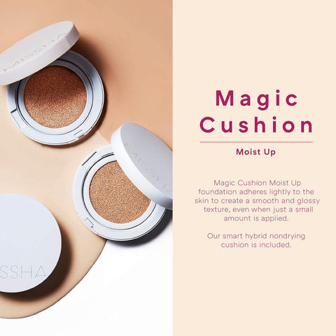 Cushion SPF50+ PA+++ Magic Moist Up nr. 21, Missha, 15g