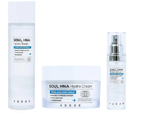 Pachet Crema Soul HNA Hydro, IZEZE, 50 ml + Ser Soul HNA Hydro, IZEZE, 30 ml + Toner Soul HNA Hydro, IZEZE, 150 ml