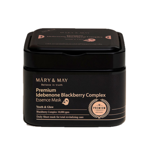 Masca premium tip servetel pentru fata, Idebenone Blackberry Complex, MARY&MAY, 20 buc