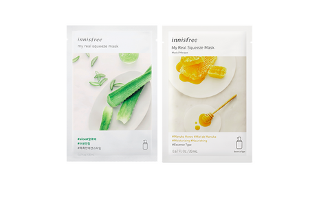 Set 2 Masti revitalizante si hidratante (Aloe Vera + Miere Manuka), Innisfree