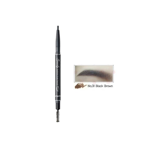 Creion de sprancene, Speedy Eyebrow Auto Pencil, Black Brown, Peripera, 0.14 g